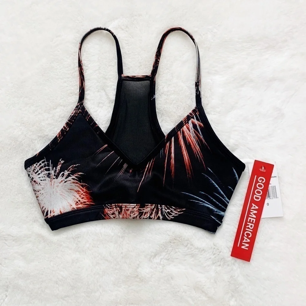 NWT Good American Barely There Bralette Fireworks